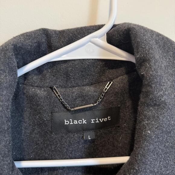 * Black Rivet Women's Wool Double Breasted Blend Peacoat, Size Large - Picture 2 of 4